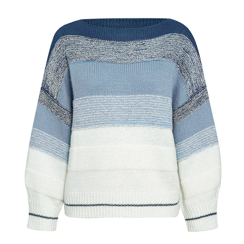 Blue patterned  woolen pullover