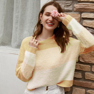 Yellow patterned woolen pullover