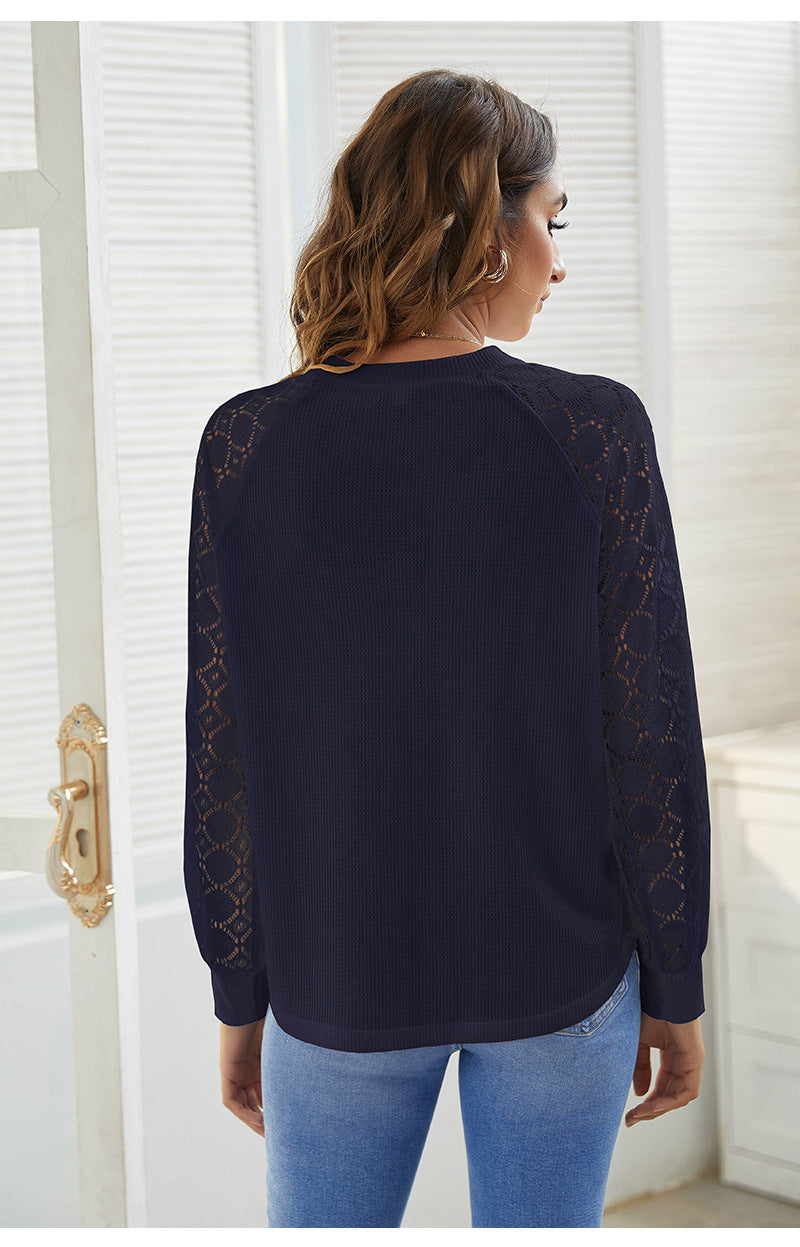 Lace stitched formal top
