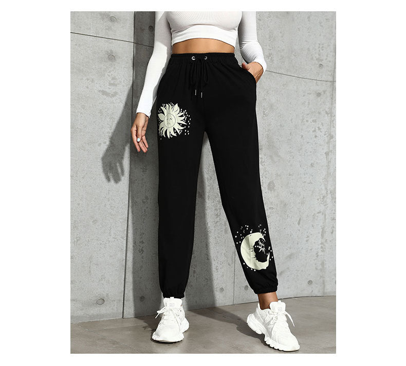 High waist tied ankle skinny trousers