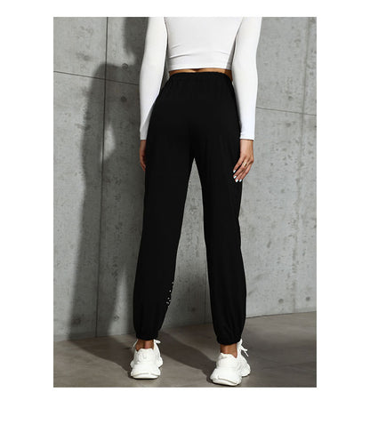 High waist tied ankle skinny trousers